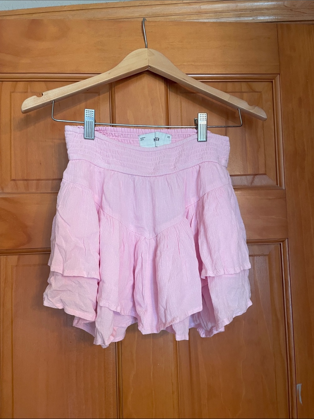 Hollister Light Pink Tiered Ruffle Skirt